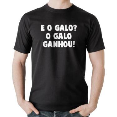 Imagem de Camiseta Algodão E o galo O galo ganhou! - Foca na Moda, Preto, P