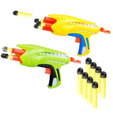 Imagem de Kit 2 Pistolas Arminha Lança Dardos Arma Brinquedo - Pais e filhos