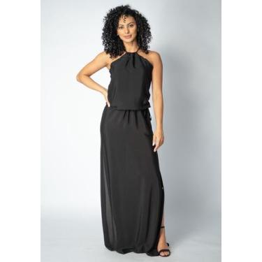 Imagem de Vestido Longo com Amarração na Cintura Preto - Amazonia Vital