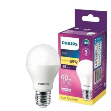 Imagem de Kit 12 Lampadas Led Bulbo 9W 806Lm Bivolt Philips, 127/220V, BRANCO-QU