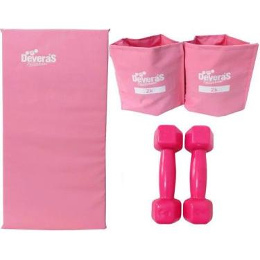 Imagem de kit musculação peso musculação halteres 2 kg par tornozeleira de peso 