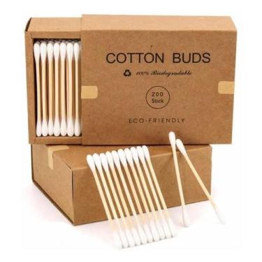 Imagem de Cotonetes de Madeira Algodão Sustentável Ecológico 1000 Unid - Biológi