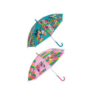 Imagem de Kit 02 Guarda-chuva Infantil Mickey Minnie Mouse 11108 11110 - Voyagem