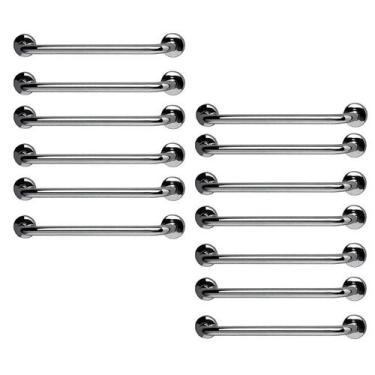 Imagem de Barra de Apoio 60cm Aço Inox Kit 13 Unidades Suporte Gestante Banheiro