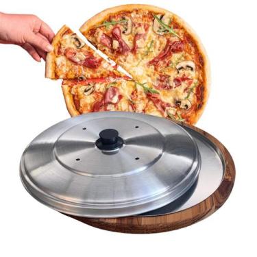Imagem de Suporte Bandeja 30Cm Com Forma E Tampa Para Cortar E Servir Pizza - Br