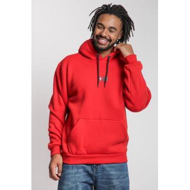 Imagem de Blusa de Frio Masculina Moletom Canguru Polo Wear Vermelho, Vermelho m
