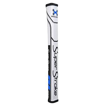 Imagem de SuperStroke Traxion Pistol GT™ Tour Golf Putter Grip, Preto/Azul/Branco (Pistol GT™ 1.0 Tour) | Textura de superfície avançada que melhora o feedback e a aderência | Minimiza a pressão da aderência | Tech-Port