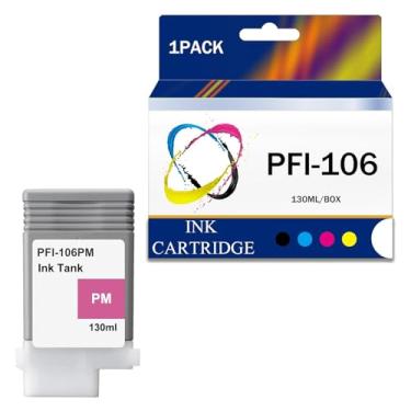 Imagem de Cartucho de tinta remanufaturado 12 cores PFI-106 130 ml para cartucho de tinta PFI-106 para impressoras Canon iPF-6400 iPF-6400S iPF-6410 iPF-6450 iPF-6460 iPF-6410s, pacote com 1 PM-1