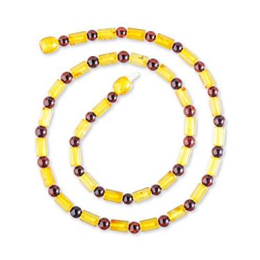 Imagem de Genuine Amber Colar – Esferas polidas e cilíndricas do Mar Báltico – Joias naturais montadas à mão na Europa – Estilo único, Âmbar, Âmbar