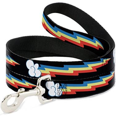 Imagem de Buckle-Down Coleira para cães MLP Rainbow Dash Lightning Bolt Preta, 1,2 m