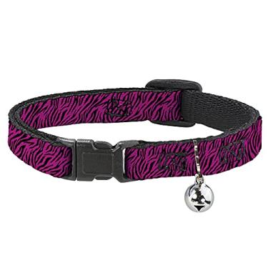 Imagem de Buckle-Down Coleira de gato Breakaway Zebra 2 rosa fúcsia 20 a 30 cm 1,2 cm de largura
