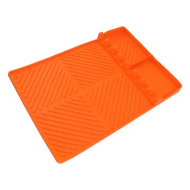 Imagem de Topyond grill ferramentas esteira de silicone 8 slots 16x11.5in anti deslizamento resistente ao calor fácil de limpar acessórios para cozinha cozinhar (orange)