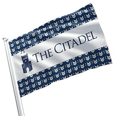 Imagem de Bandeira licenciada The Citadel The Military College of South Carolina 9,5 x 1,2 m, decoração de parede, decoração interna ao ar livre, ilhós de latão, ponto duplo (A cidadela # 5)