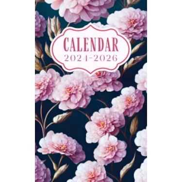 Imagem de Pocket Calendar 2024-2026 for Purse: Small Size Monthly Pocket Planner for Purse | 3 year 2024-2026 | Model11 - Floral Botanical Soft Cover Flowers ... | Important Dates | Password Keeper | Notes