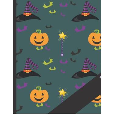 Imagem de Dot Grid Notebook: Large Dot Grid Journal 8.5 x 11 For Bullet Journaling, Drawing, Paper Games and Many Other Purposes 110 Pages - Spooky Halloween Design