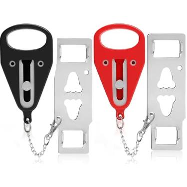 Imagem de KUOGO Fechadura de porta portátil - 2 unidades de bloqueio extra resistente para privacidade e segurança adicionais em hotéis, apartamentos e evitar entrada não autorizada em viagens, AirBNB,