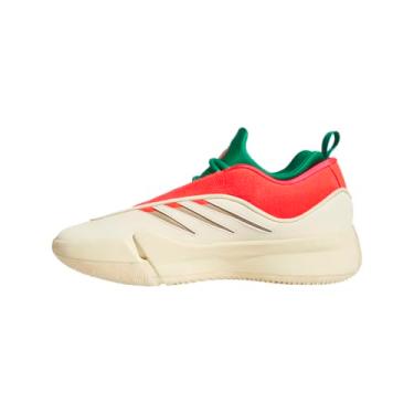 Imagem de adidas Tênis de basquete unissex adulto Dame 9, Baunilha quente/vermelho lúcido/arenito quente, 36 BR