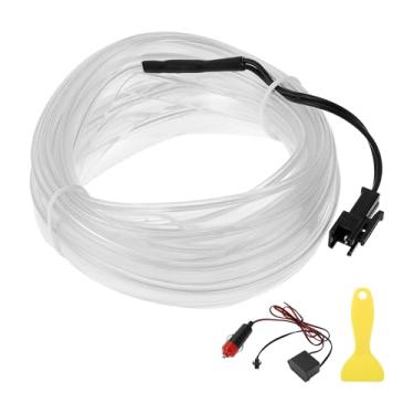 Imagem de A ABSOPRO Cabo de fio EL de 4 m LED que brilha na faixa de iluminação interior do carro luz neon flexível para decoração de carro isqueiro (12 v) azul gelo