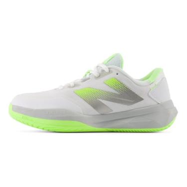 Imagem de New Balance Tênis feminino FuelCell 796 V4 Hard Court, Branco/Branco-Limão Branqueado/Cinza Brighton, 37
