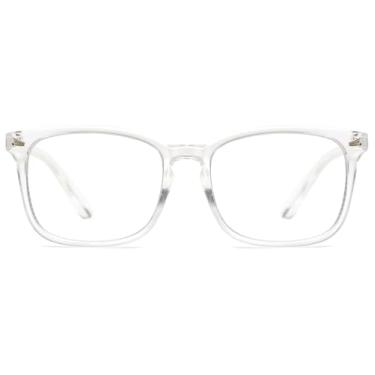 Imagem de Yogo Vision Armação de óculos modernos sem receita médica para mulheres óculos clássicos masculinos, Transparente., 53-18-140