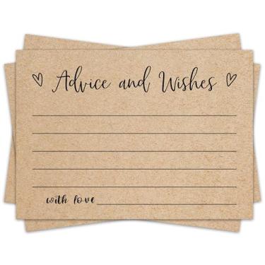 Imagem de Qoamp Cartões de conselhos e desejos, cartão minimalista de chá de panela de 10 x 15 cm, cartões de conselhos de casamento, ideias para lista de presentes de casamento, cartões de casamento para noiva