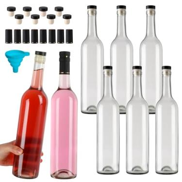 Imagem de Alotpower Garrafas de vinho vazias para produção de vinho, pacote com 8 tampas em T e cápsulas retráteis, garrafas de vidro de 750 ml com tampas para Kefir, Kombucha, bebidas (conjunto de 8)