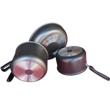 Imagem de Conjunto De Panelas Com 3 Pçs RL Teflon Antiaderente Vidro Cor Preto