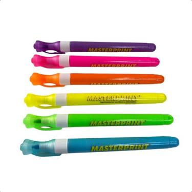 Imagem de Caneta Marca Texto Slim 6 Cores Neon para Anotações e Organização de I