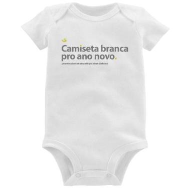 Imagem de Body Bebê Camiseta branca de ano novo - Foca na Moda, Branco, P