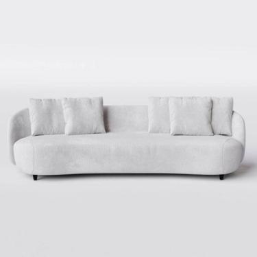 Imagem de Sofá Living Mônaco 2,40m em Boucle Branco Cru - Home Mobily