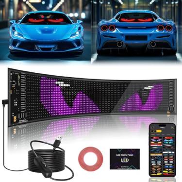 Imagem de Luz de olhos de diabo para caminhão, para-brisa de LED animado com olhos de carro, painel de matriz de LED programável de 38 cm x 10 cm para decoração de janelas de carros semicaminhões