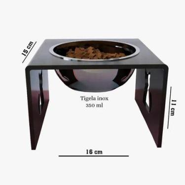 Imagem de Comedouro Bebedouro Pet Acrilico Elevado Gato anti refluxo - loja dink