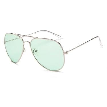 Imagem de Óculos de sol da moda, cor clara, feminino, masculino, rosa, azul, lentes, óculos de sol, masculino, feminino, óculos para atividades ao ar livre (Geen)