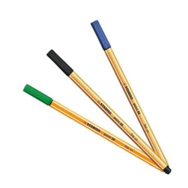 Imagem de Kit 03 Canetas Hidrográfica 0.4mm Stabilo Point 88 Cores à Escolher, P