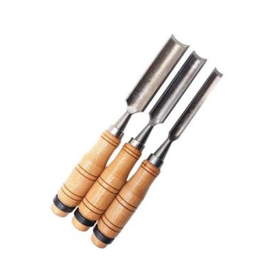 Imagem de Formão Goiva P/ Entalhe madeira Gesso Artesão Profissional c/3 Goivado