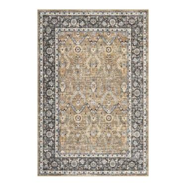 Imagem de Sirmupea Tapete lavável 22 x 30 cm – Tapetes vintage persas, ultrafinos, dobráveis para quarto, sala de jantar, escritório em casa, adequado para animais de estimação e crianças, pelo baixo, sem