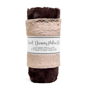 Imagem de Shannon Fabrics Sweet Dreamz Kit de travesseiro para 2 travesseiros luxuosos 45,72 cm x 45,72 cm (foca de bebê amassada chocolate/amêndoa)