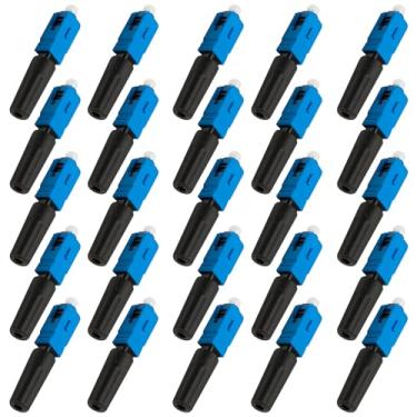 Imagem de TECKEEN Conector rápido de fibra óptica SC 50 x 28 mm conector rápido UPC modo único conector FTTH SC/UPC