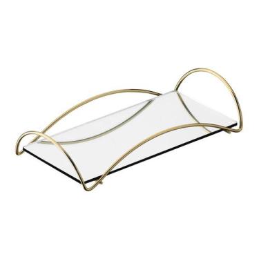 Imagem de Bandeja Multiuso Hara Bia 11 x 21,5 cm, Dourada