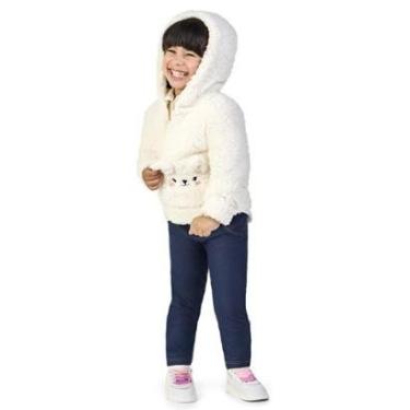 Imagem de JAQUETA CAPUZ MENINA OVELHA SHERPA OFF WHITE KAMYLUS-Feminino
