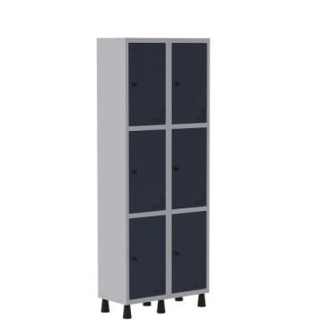 Imagem de Armário Guarda Volume Locker Roupeiro  de Aço 2 Vãos 6 Portas GR302/6 