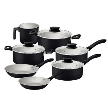 Imagem de Jogo De Panelas Tramontina 7Pcs Linz - Preto