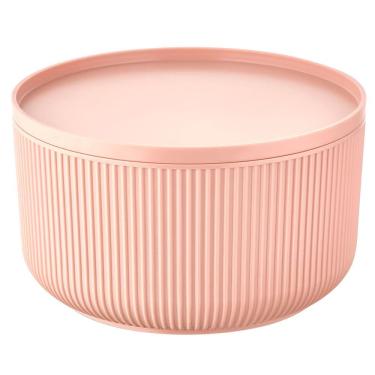 Imagem de Travessa Redonda Dynasty Velout em Plástico com Tampa Rosa - 750ml