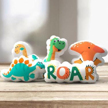 Imagem de Kit Com 5 Almofadas 3D Dinossauro - KN DECOR