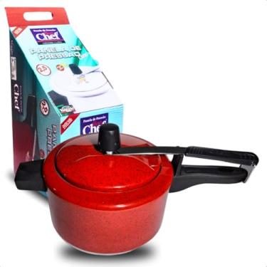 Imagem de Panela de Pressão Vermelha com Valvula de Segurança de Silicone Bon Chef 2,5 litros