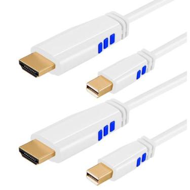 Imagem de Cabo Mini DisplayPort HDMI 4k 30Hz MDP 1,8 Metros Kit 2 Un - Bolaazul