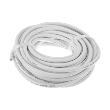 Imagem de Hihaha Fio de terra elétrico automotivo fio de alimentação 33FT branco TC 1 peça 16AWG 2 condutores totalmente isolados e revestimento de toque macio universal