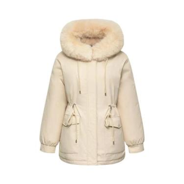 Imagem de Parka Feminina De Inverno Com Capuz De Pele Sintética À Prova De Respi
