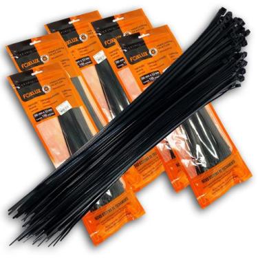 Imagem de Kit 500 Abraçadeiras de Nylon Preta Foxlux 28cm x 4,8mm
