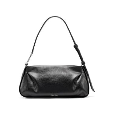 Imagem de Calvin Klein Bolsa de ombro Tina Top com zíper, preta/prata, tamanho único, Preto/prata, One Size